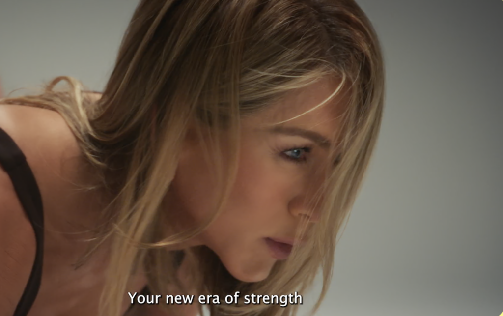 an image of Jen Aniston in Pvolve media material for the strength challenge